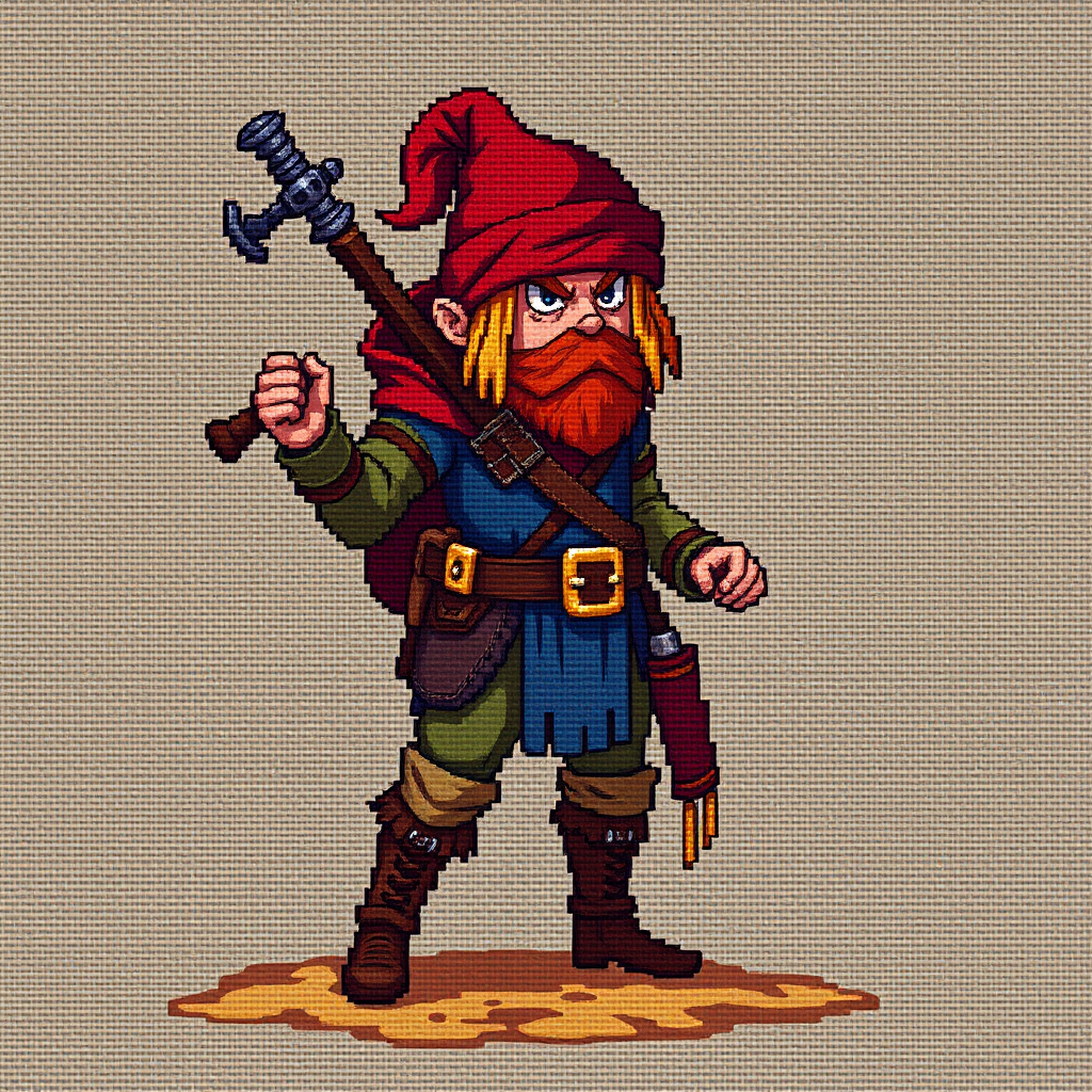 Main art studio: pixel art adventurer RPG character on 48x48 canvas