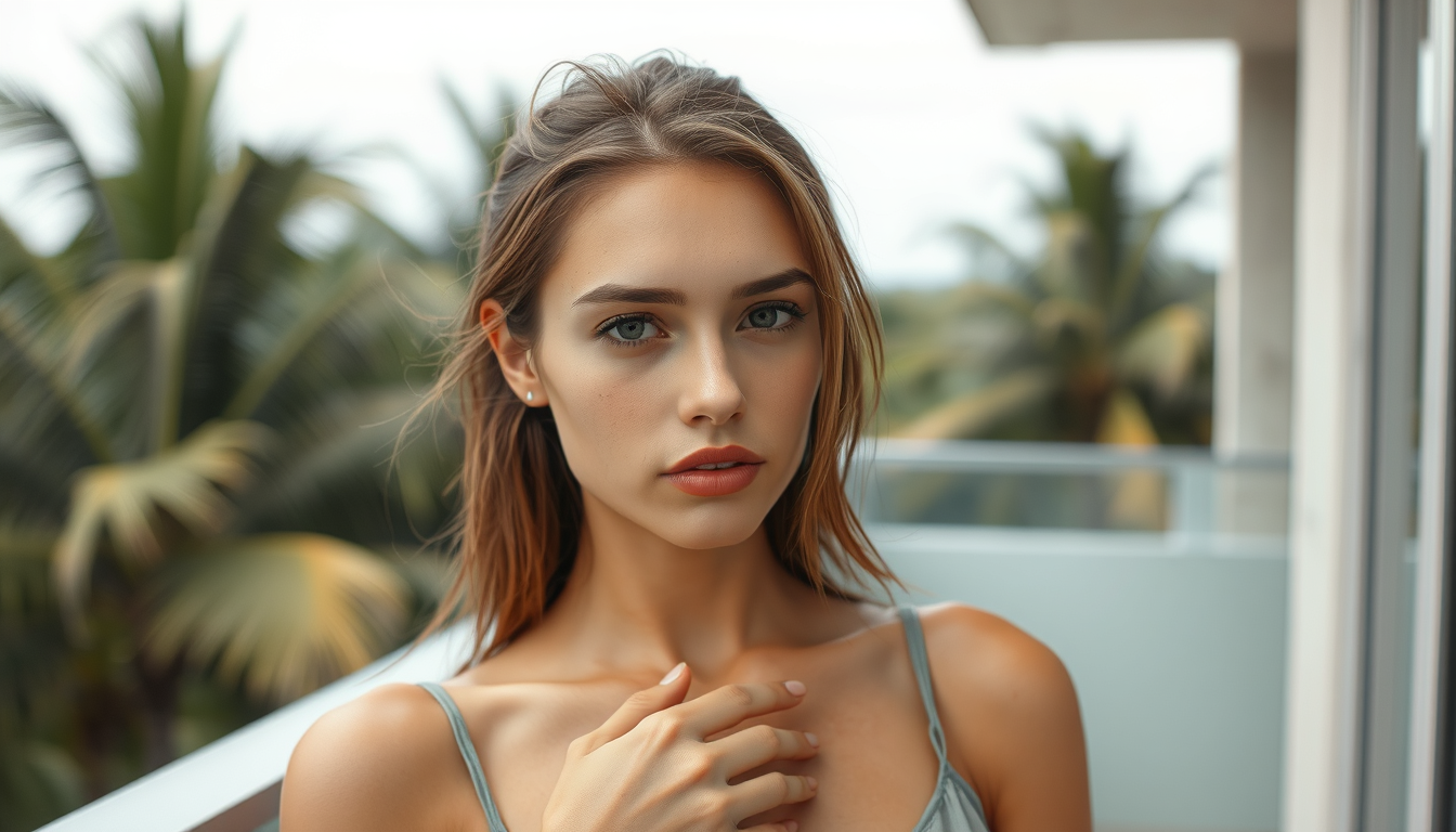 Main art studio: Photorealistic adult female fashion model, natural facial features, realistic skin texture, subtle skin imperfections, individual strands of hair, nat
