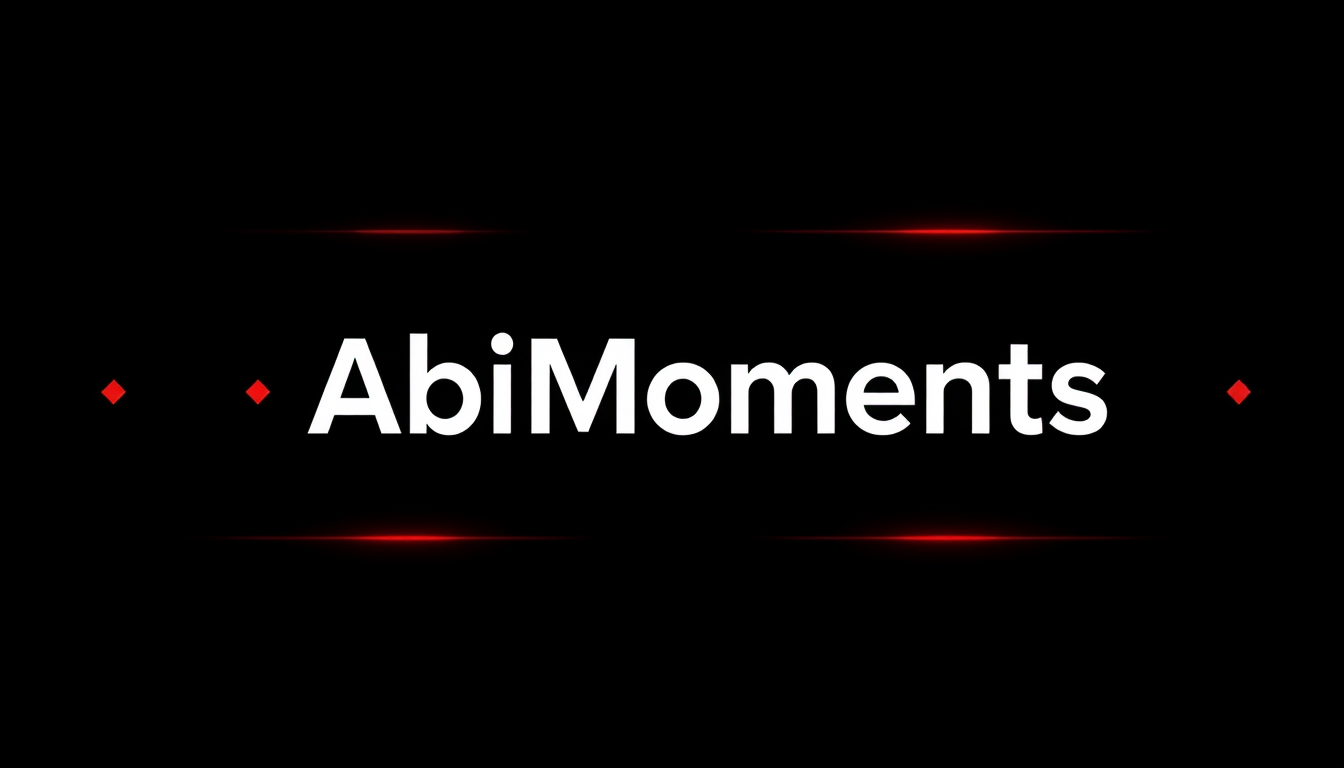 YouTube Banner idea created from the prompt: youtube channel banner, wide 16:9 composition, bold branding graphics, Create a premium YouTube banner for “AbiMoments”. Bold modern typogra
