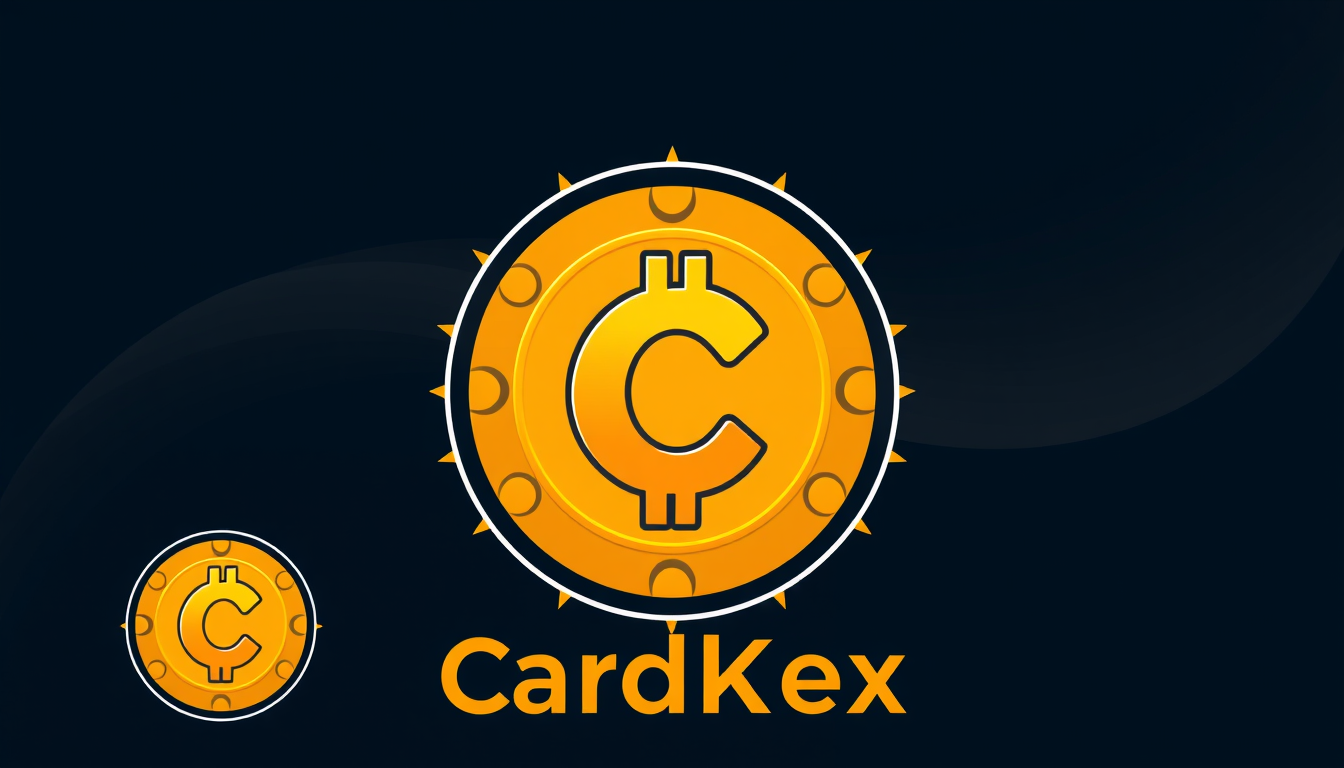Logo idea: logo design, clean minimal mark, bold simple shapes, balanced composition, Me puedes diseñar un logo de una criptomoneda que se llama Cardkex Coin y q