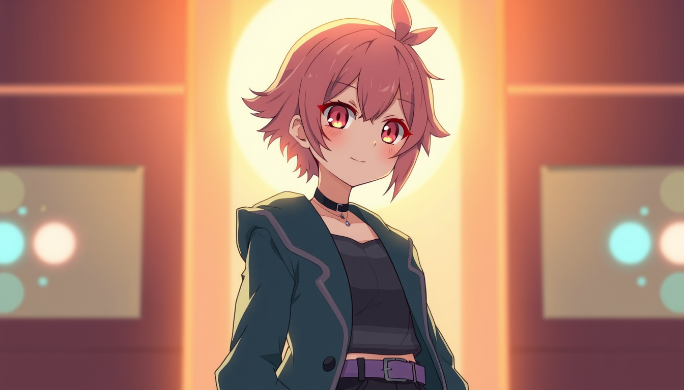 Characters idea: an original character defined by silhouette, role, outfit, palette, and expression, deliberate composition, vtuber avatar, anime style, expressive eye