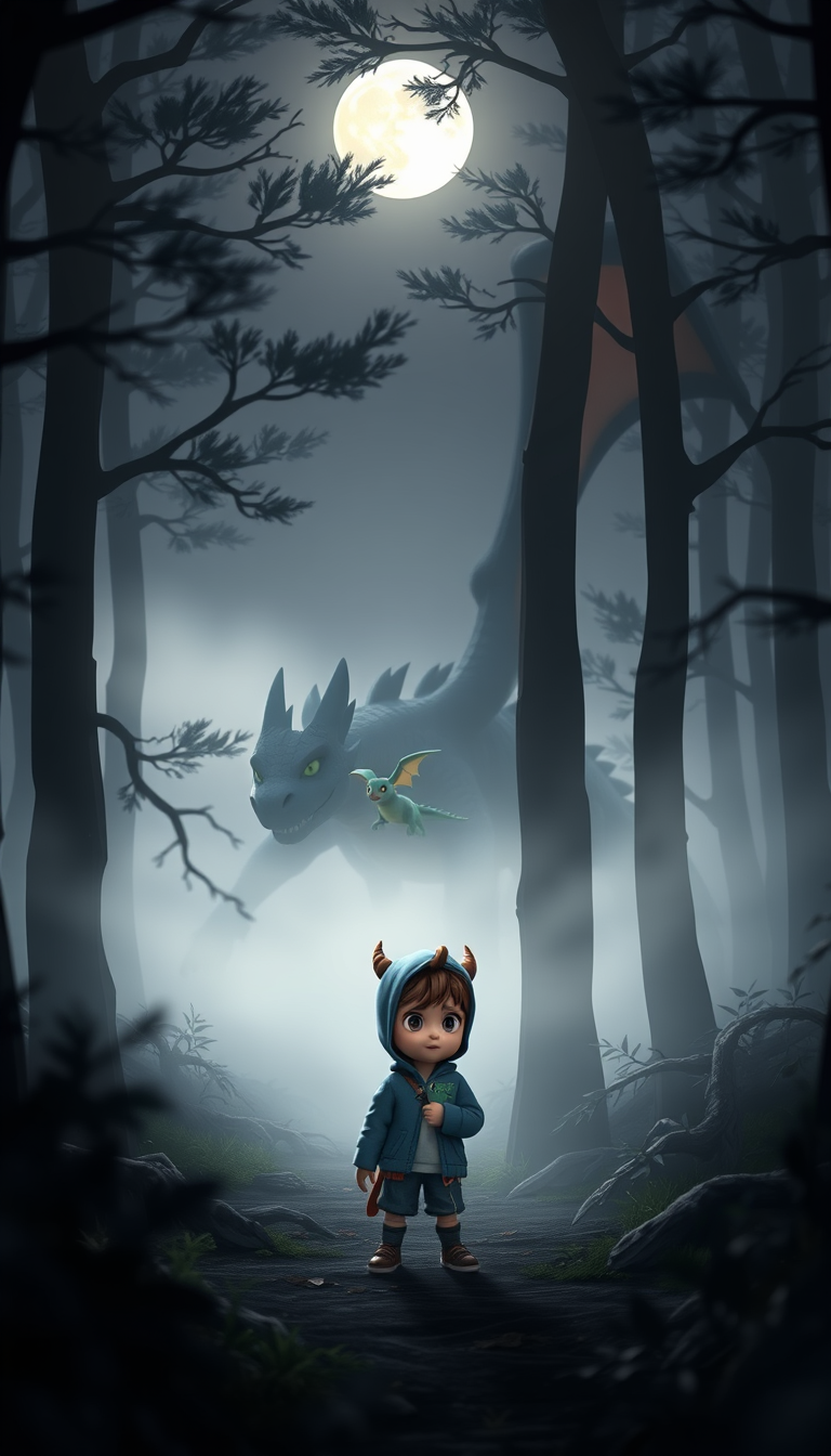 Characters idea: an original character defined by silhouette, role, outfit, palette, and expression, deliberate composition, 3D cartoon animation. A young boy in a blu