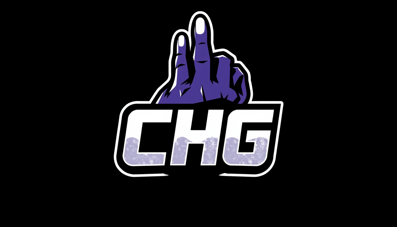 Main art studio: ic h möchte ein e sport team logo. mit CHG für crazy hand gaming. es soll lila sein mit einer mosterhand. anstatt warils sollen dort die großbuchstabe