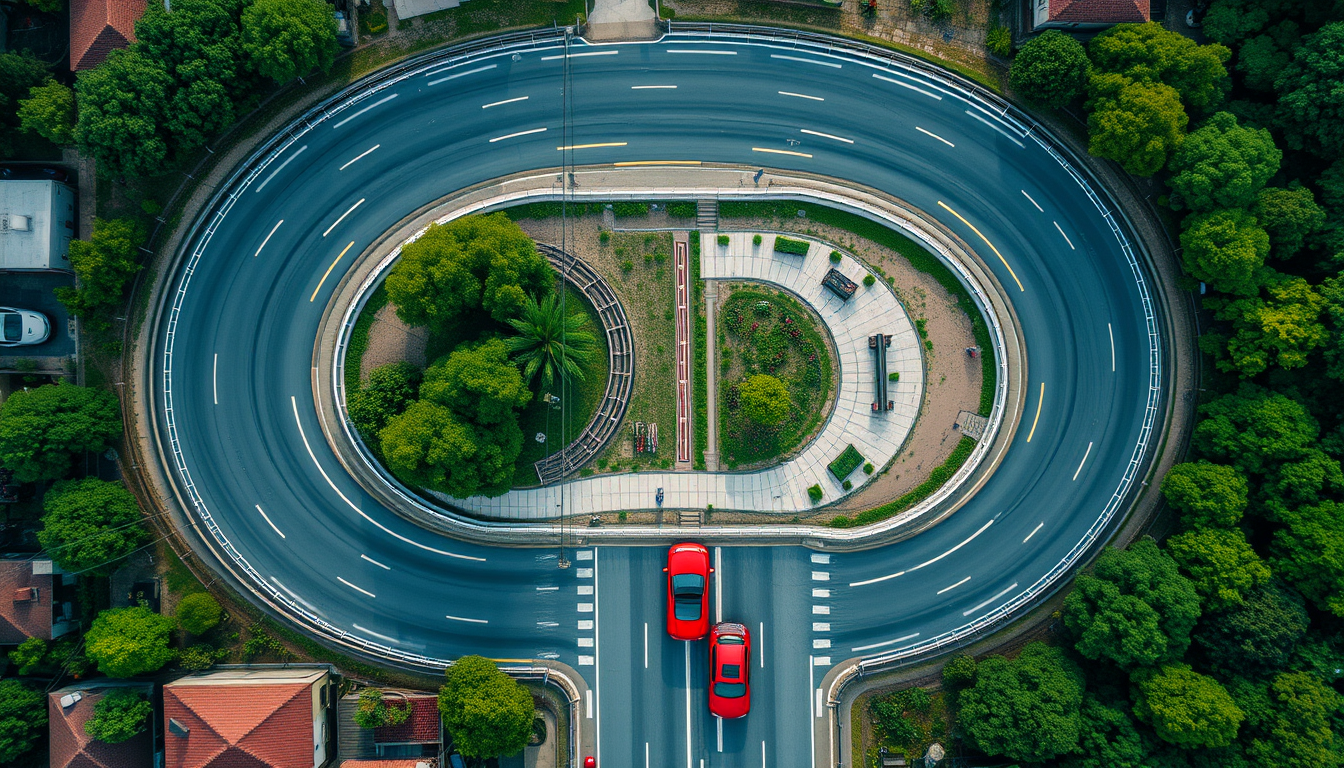 Main art studio: circuito (asfalto) de coches top-down sin los coches solo circuito visto desde arriba