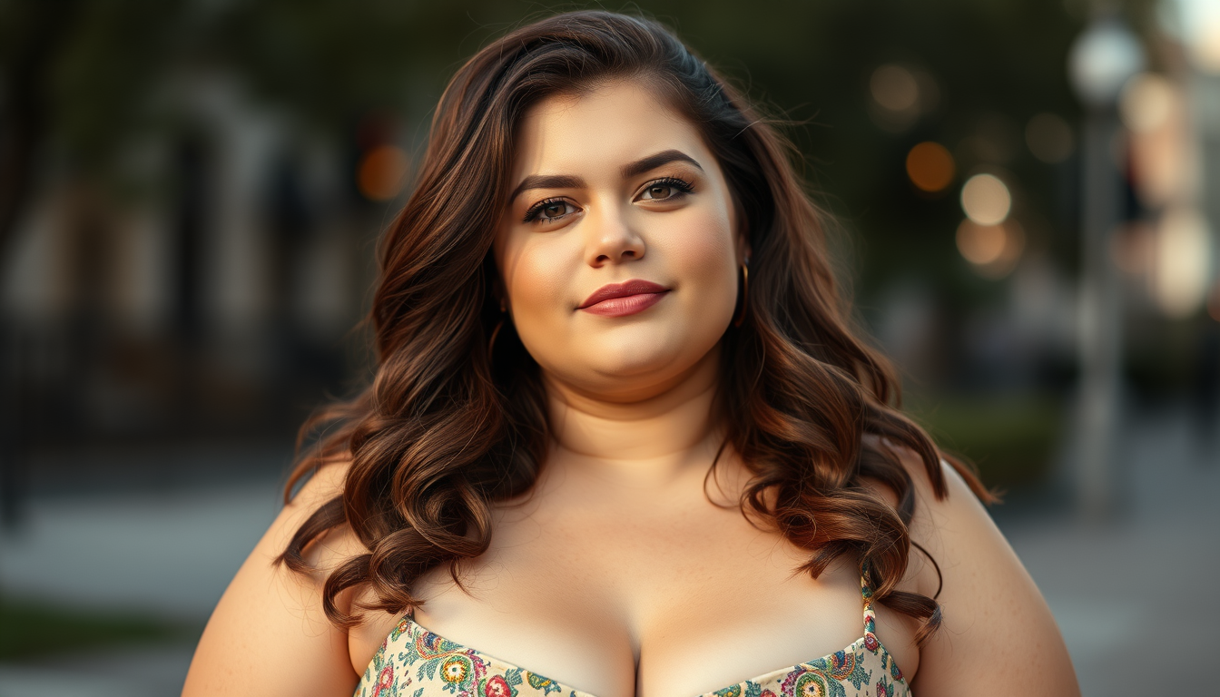 Main art studio: a plus size girl with bandau top
