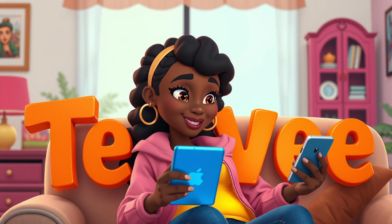 Word Art idea created from the prompt: decorative word art, stylized typography, artistic lettering, Create a vertical 9:16 3D cartoon scene for a funny YouTube Short. TeeVee is a