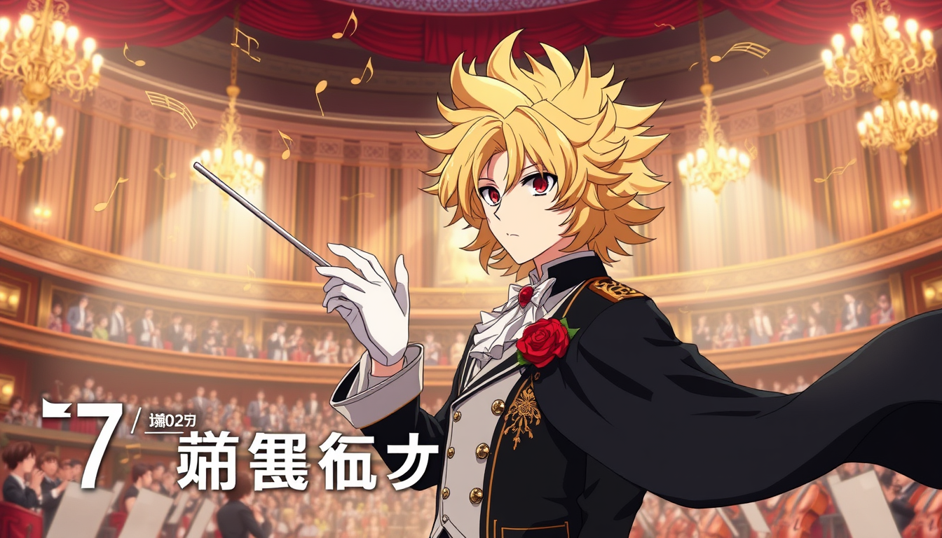 AI Art prompt example created from the prompt: Create a spectacular Japanese anime episode thumbnail for Episode 7, titled “The Dignity of a Maestro! Tamya's View of Yuuka's Feelings.” Fe