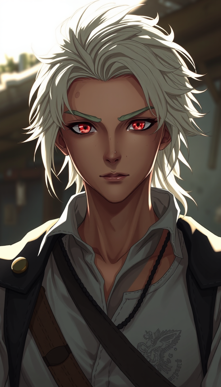 Realistic Images idea: photorealistic generated image, natural materials and skin texture, physically plausible lighting, Meu personagem é um personagem de anime 2D, com um
