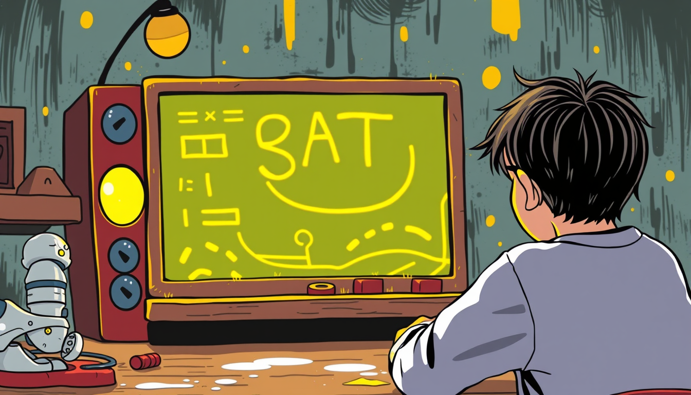 Main art studio: ein junge für ein scratch spiel ungefähr 12 jahre alt
