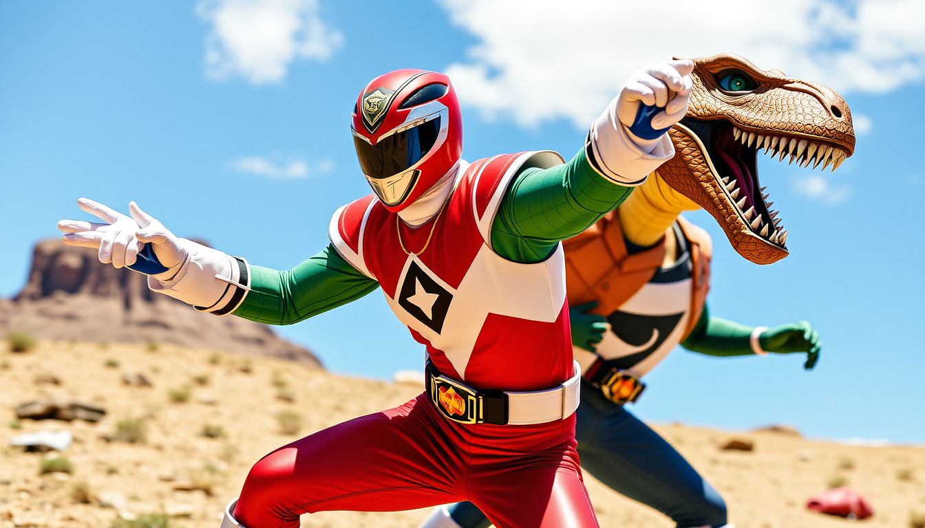 AI Art prompt example created from the prompt: Power ranger Dino charge