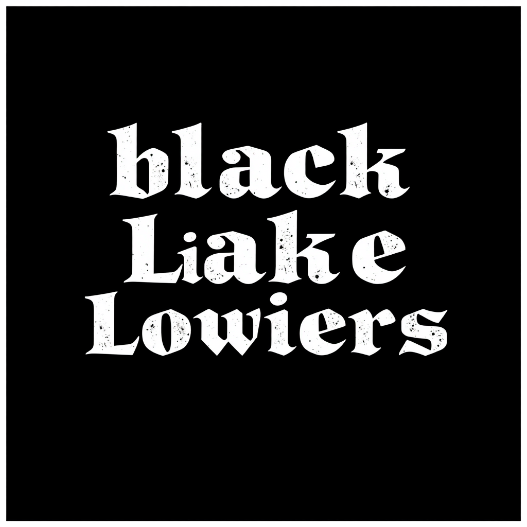 Main art studio: a collection of goth but futirstic font letters, but totally abstract and deconstructed. Just glimpses of it. The words say: black lake/white lake - t