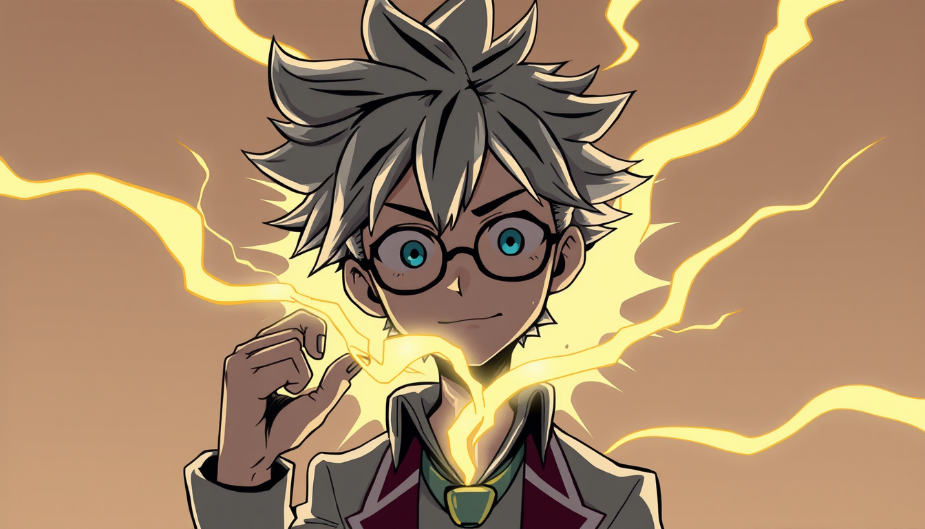 Characters idea: an original character defined by silhouette, role, outfit, palette, and expression, deliberate composition, voglio un personaggio stile my hero academ