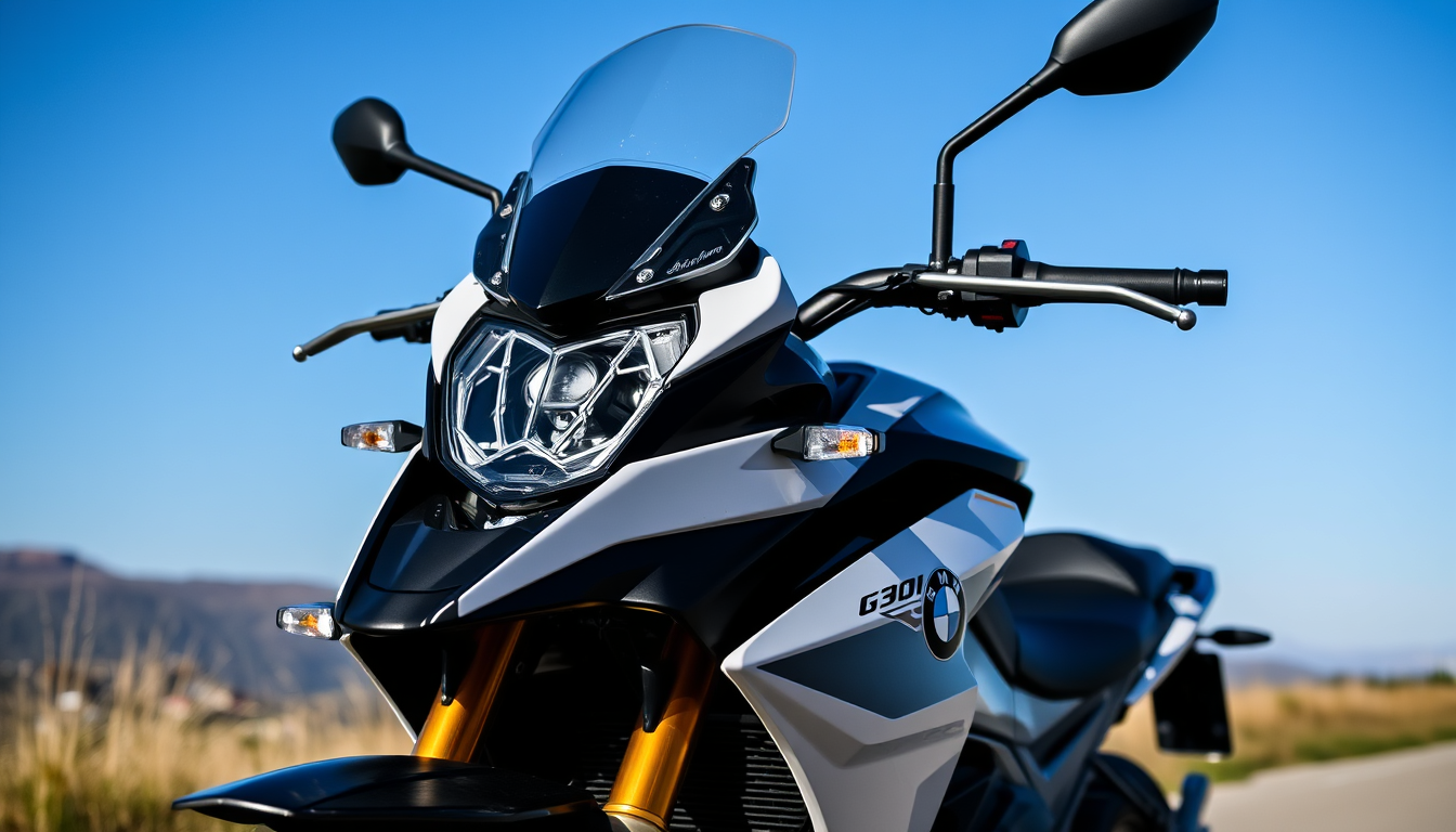 Main art studio: Süsses Gespenst auf bmw G310 R Motorrad einfach schwarzweiss