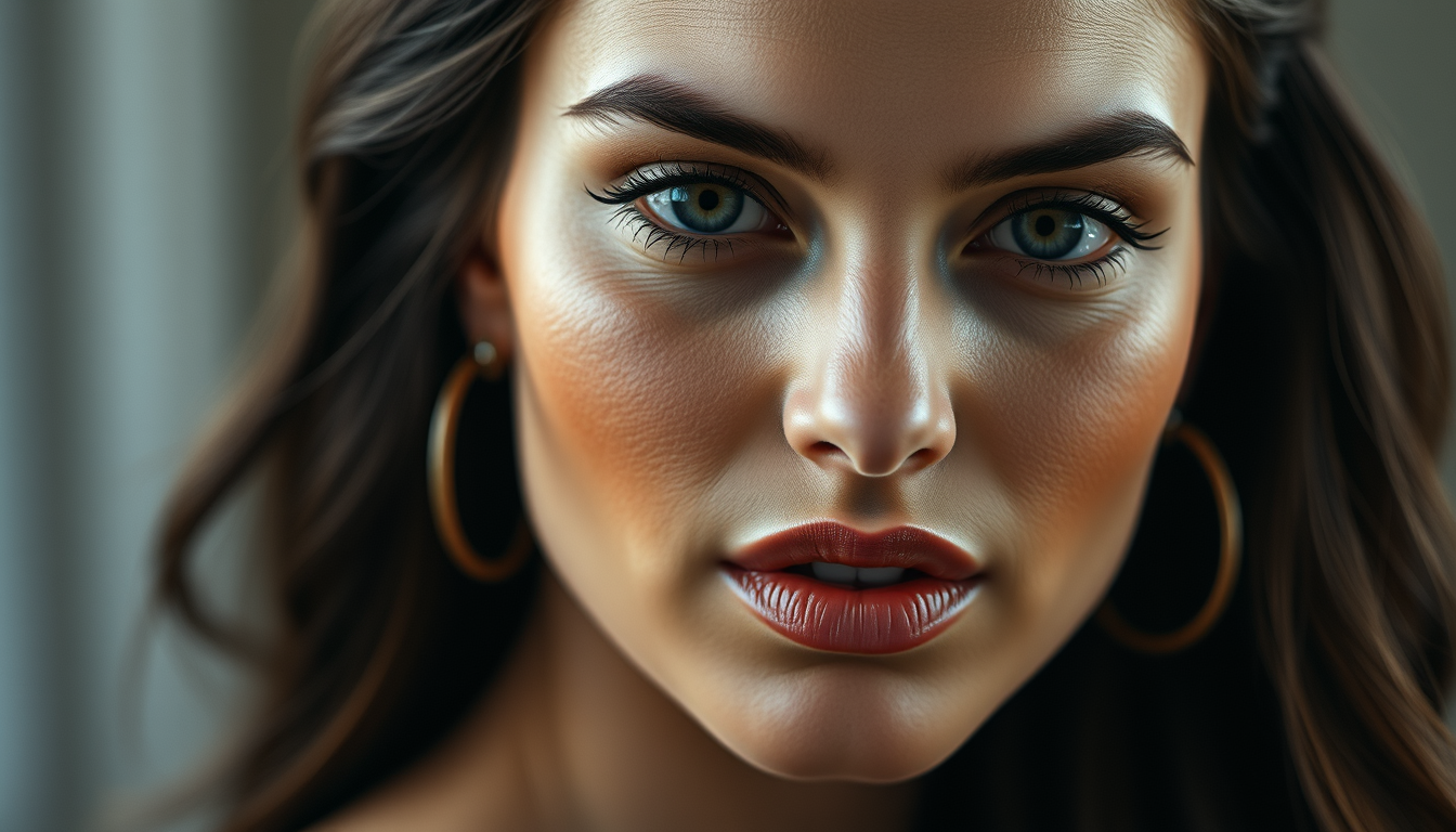Portraits idea: portrait, detailed face, natural lighting, compelling expression, Fait une femme avec des formes extrêmement volumineuse et nue , high quality portrai