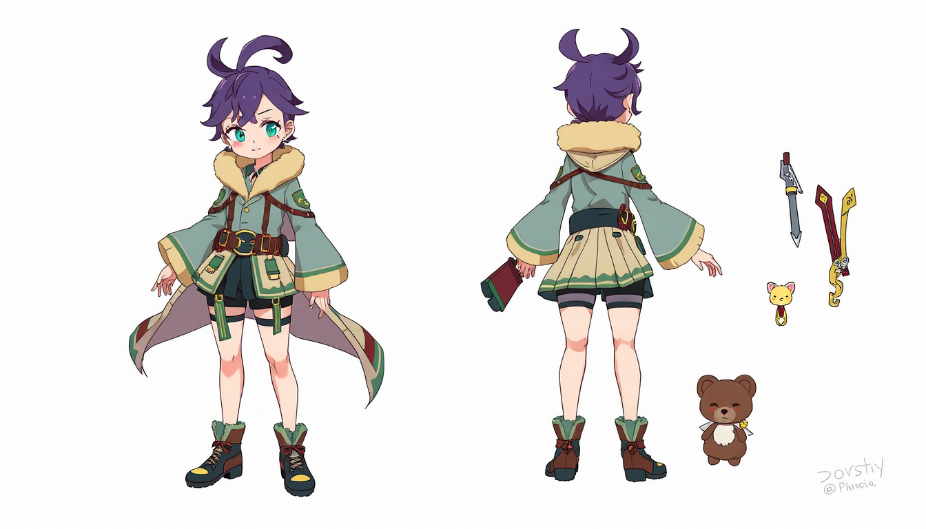 Characters idea: original character design, detailed outfit and accessories, expressive personality, 사람이고 강아지 상에다가 귀엽게 그려주고 옷은 그냥 하얀색,핑크색이 들어간 후드로 해주고 바지는 하얀색 치마로 해 줘