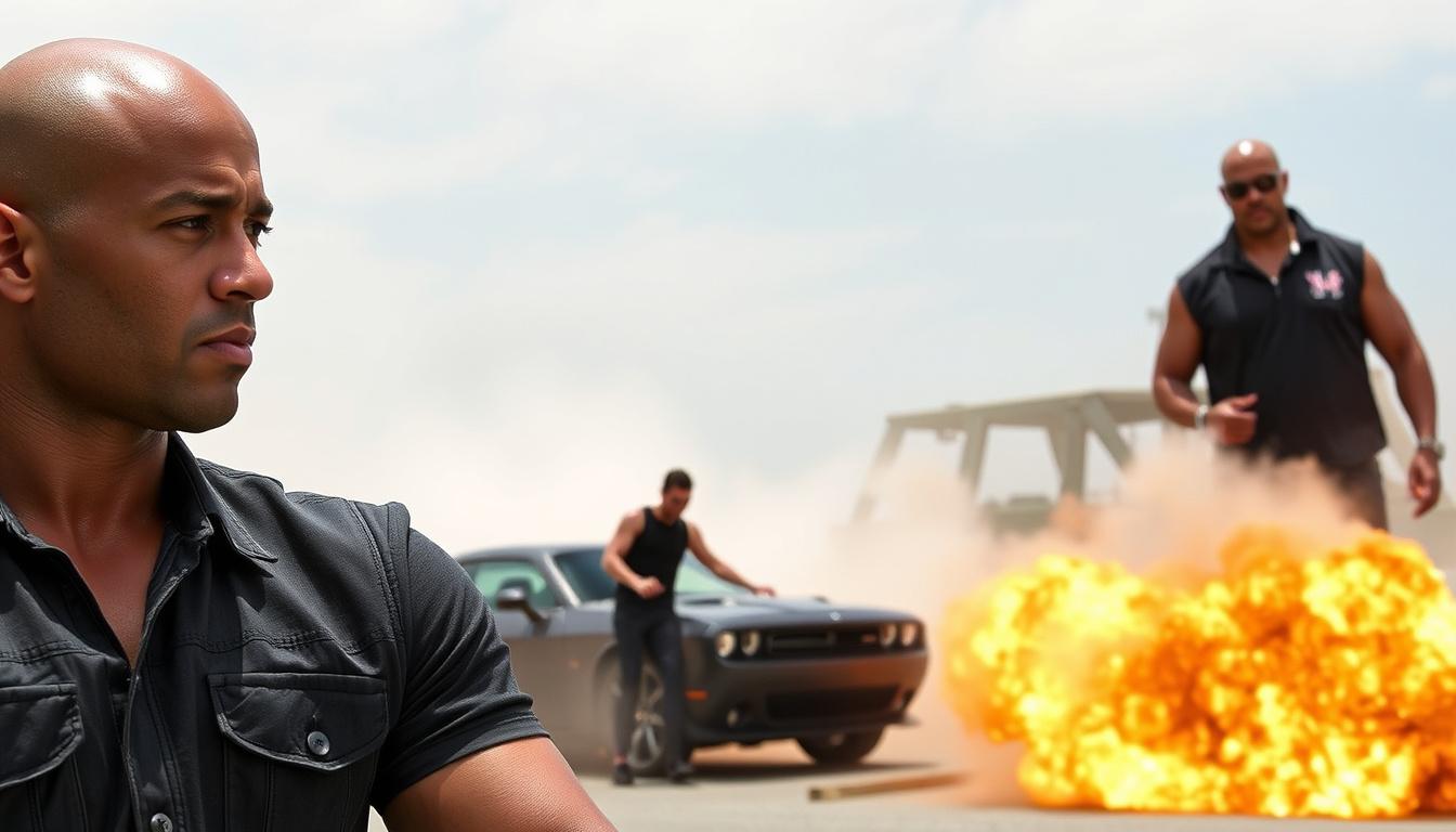 Main art studio: Génère une photo des personnages de fast and furious