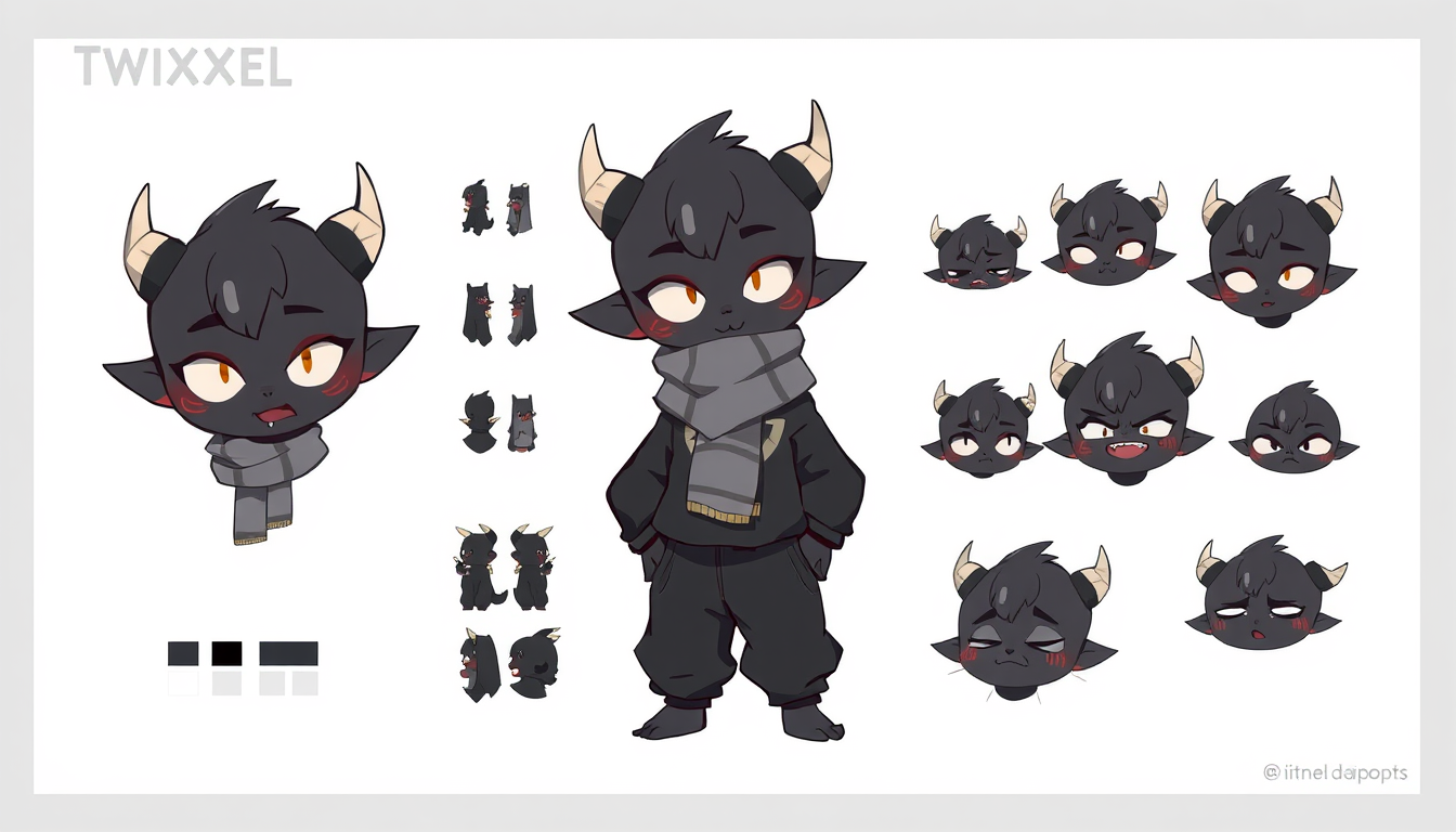 Character Sheet idea created from the prompt: a visual character reference sheet with a dominant full-body view, controlled details, palette swatches, and supporting expressions or acces