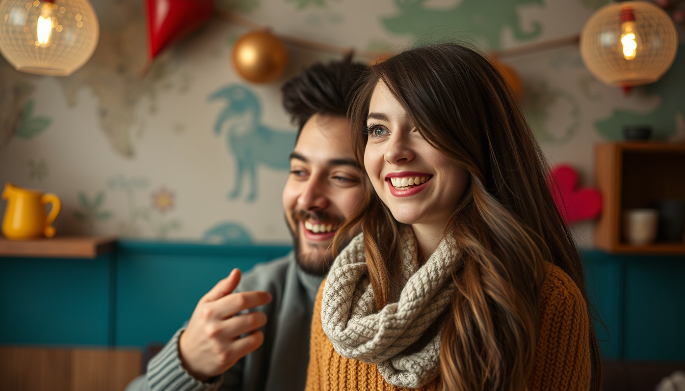 Main art studio: In portrait tempelates cute whimsical couple