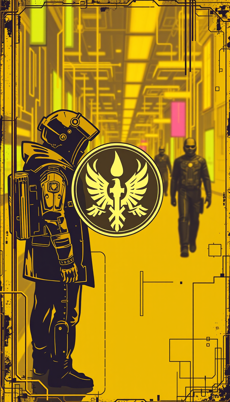 Main art studio: I need the front cover of a personnel file using the company name Human Fellowship this can be in a cyberpunk style format, please keep th colour tone