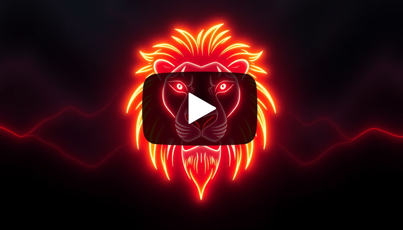AI Art prompt example created from the prompt: Youtube channel "BluffPlays" with a neon lion