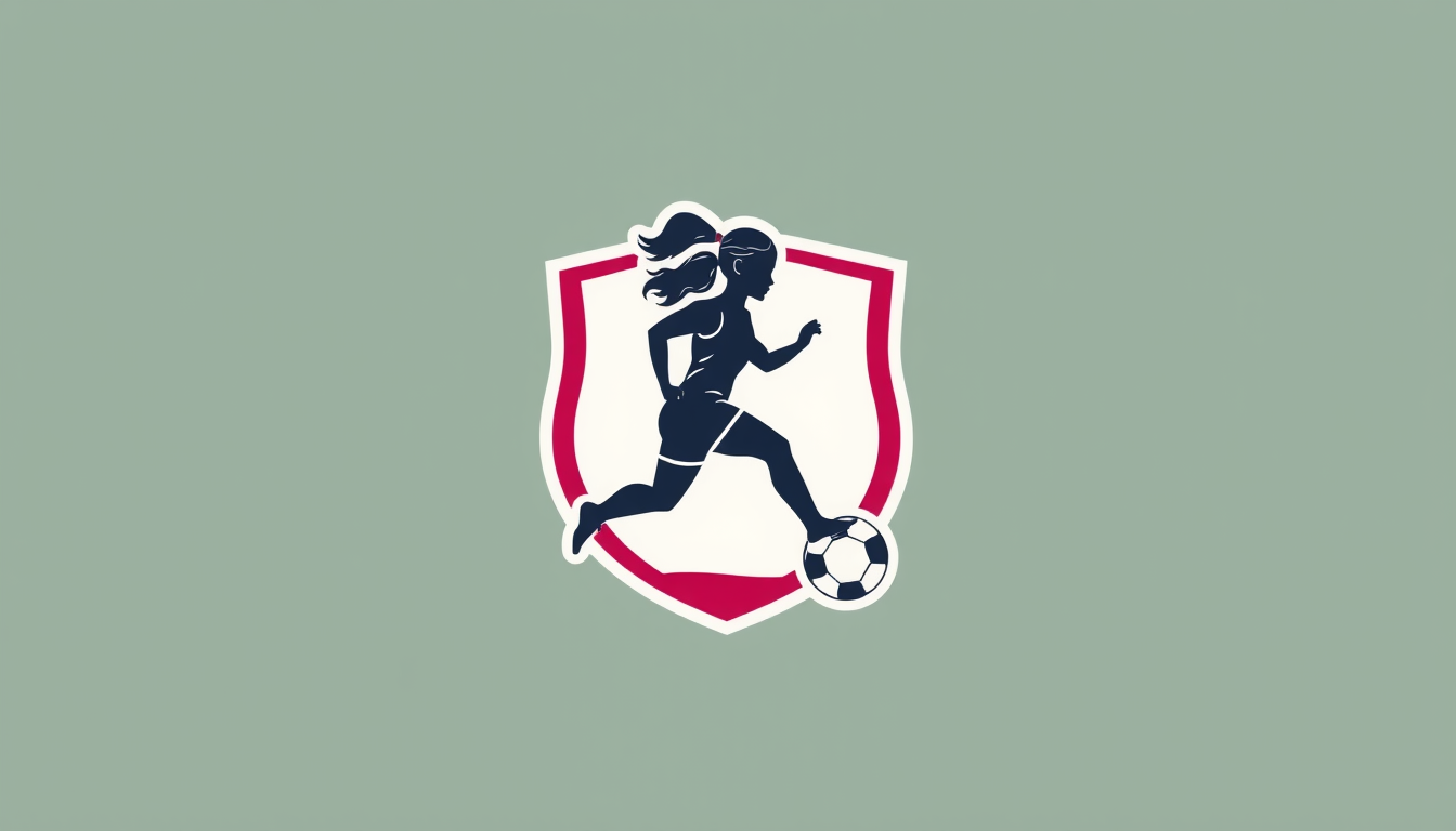 Main art studio: hace un logo que represente el futbol femenino mejorada con colores femeninos como rosado , morado ,negro y beige