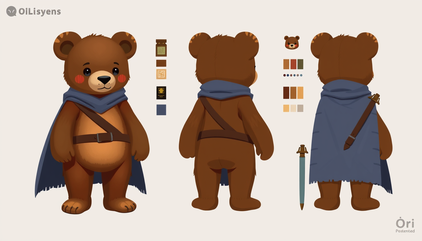 Character Sheet idea created from the prompt: a visual character reference sheet with a dominant full-body view, controlled details, palette swatches, and supporting expressions or acces