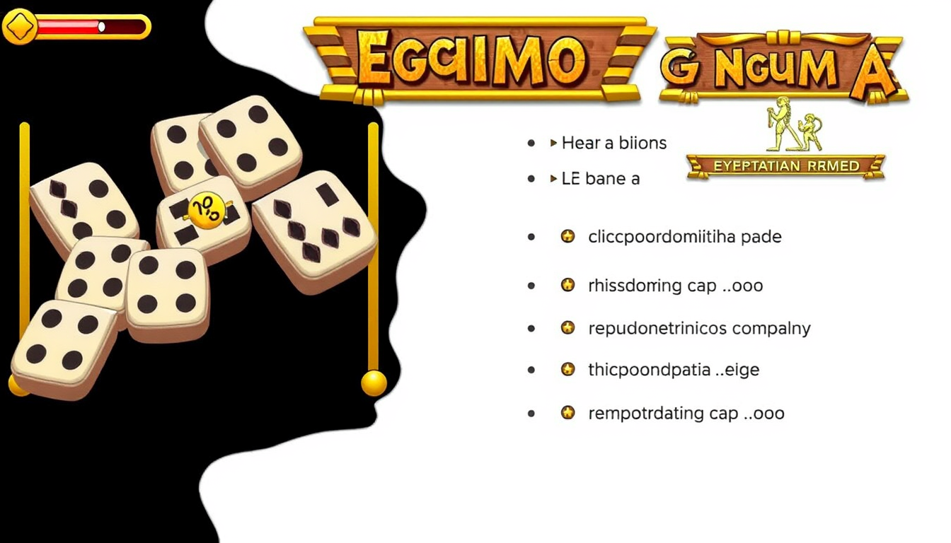Main art studio: I have some mobile casual game ideas that I want menu and game screen ideas for. The first is an egyptian themed dominosa