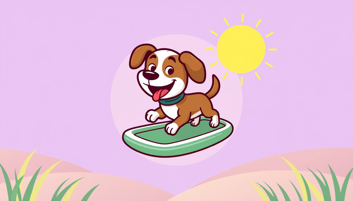 Main art studio: Create vectorized art, with a light purple background field, with a yellow sun in the upper right corner, containing an oval with a cartoon brown and 