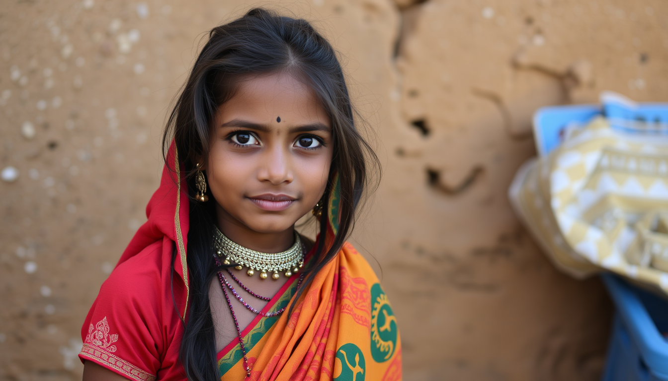 Main art studio: Indian village girl