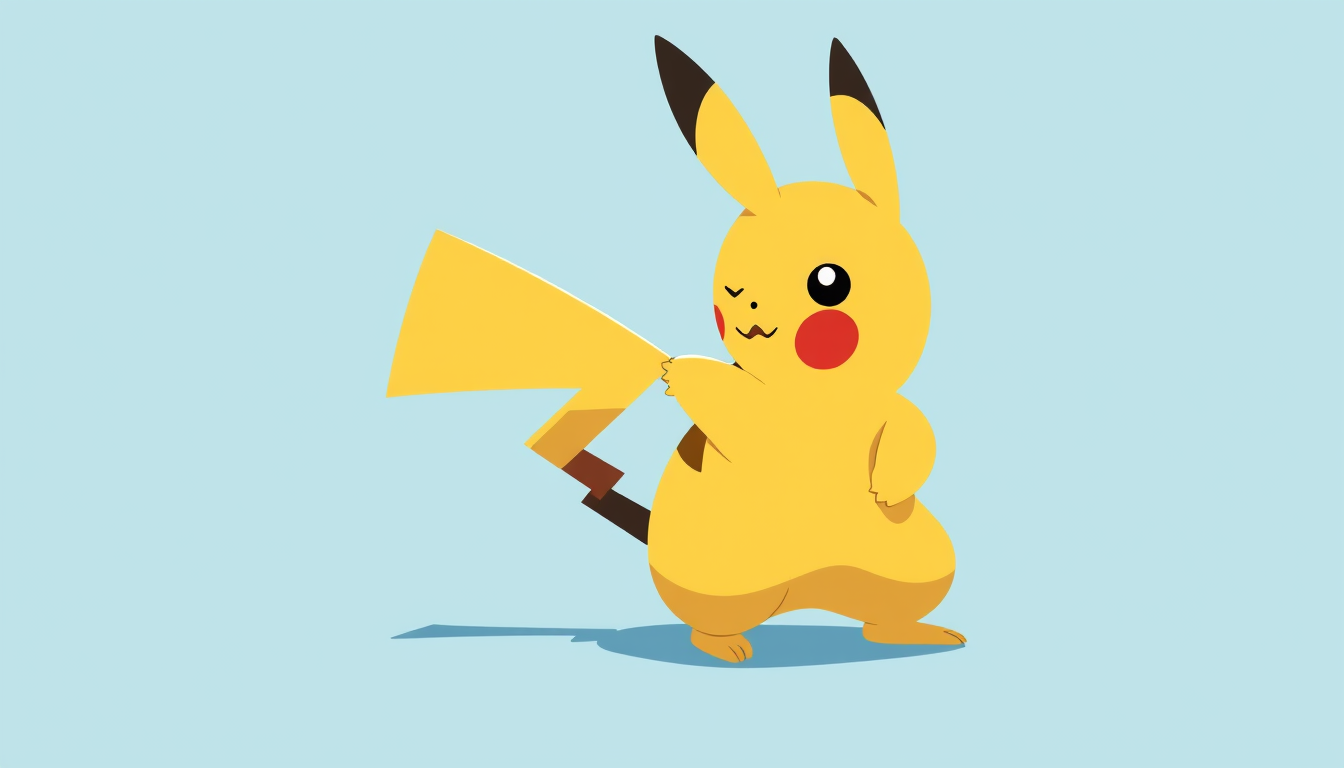Main art studio: Pikachu posicion lateral de lado
