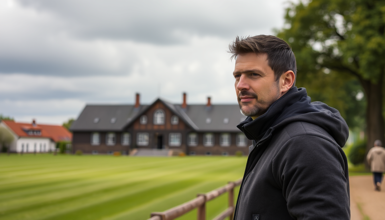 Main art studio: Erstelle ein Bild von Michael Ballack auf dem Bauernhof