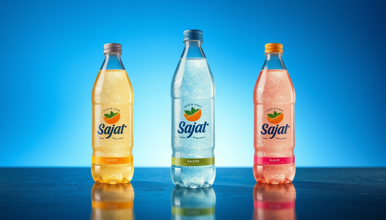 Main art studio: Una promocion de una botella que cambia el sabor de la botella del agua que la botella sea de plastico , salus y que se cambie el sabor con distintos