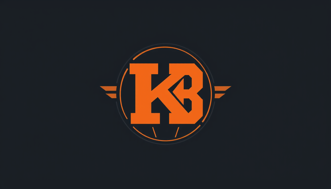 Main art studio: create me a cool teams logo with the initials KB, artistic style
