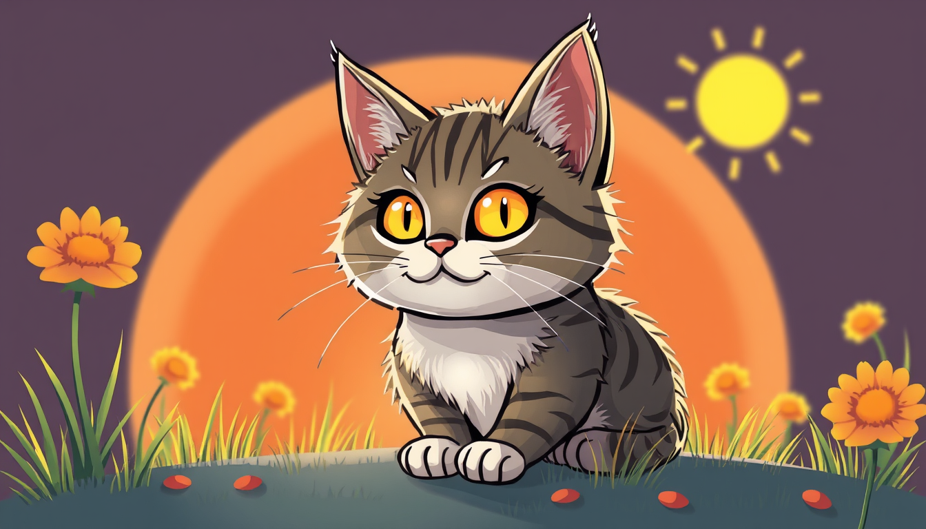 Main art studio: katze mit sonnenbrlle. Malbuchstil cartoonlike