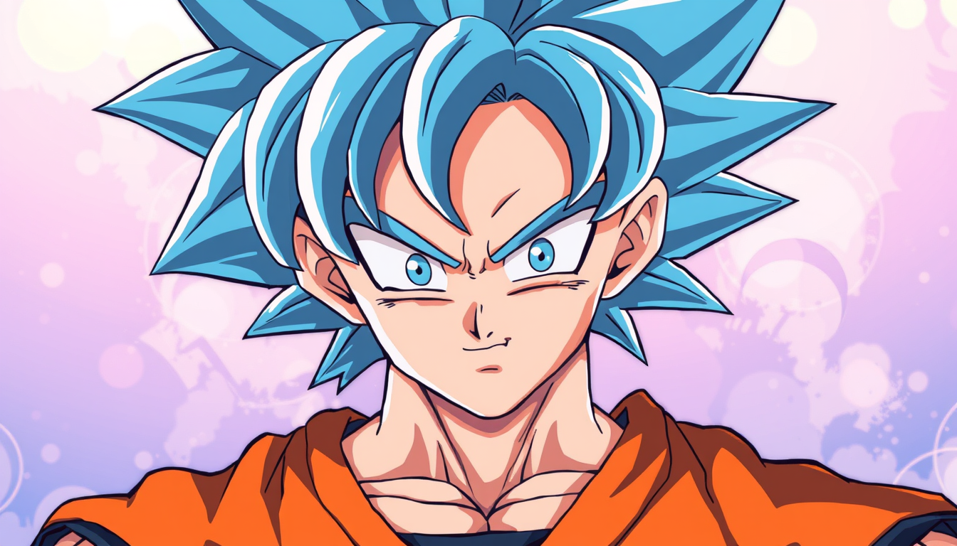 Anime idea: anime style, vibrant colors, expressive eyes, Goku , detailed anime illustration