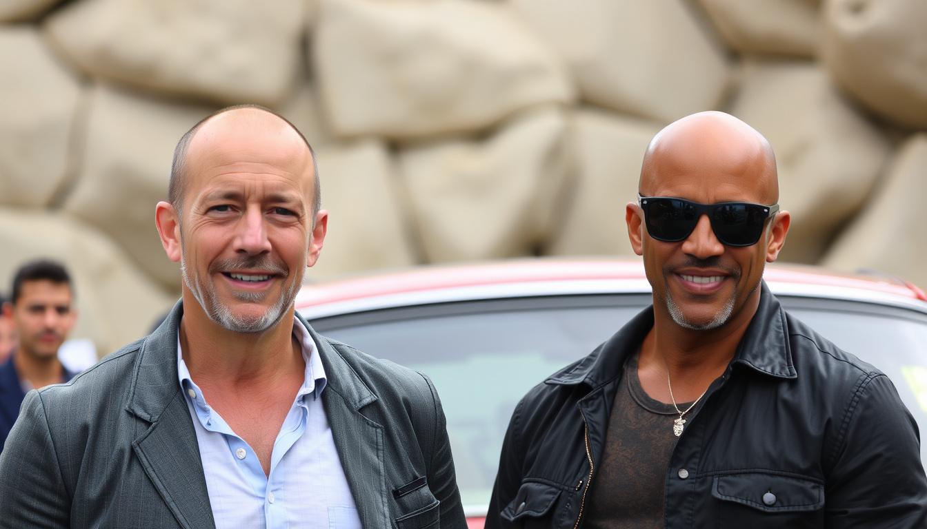 Main art studio: Génère une photo de paul walker avec vin diesel