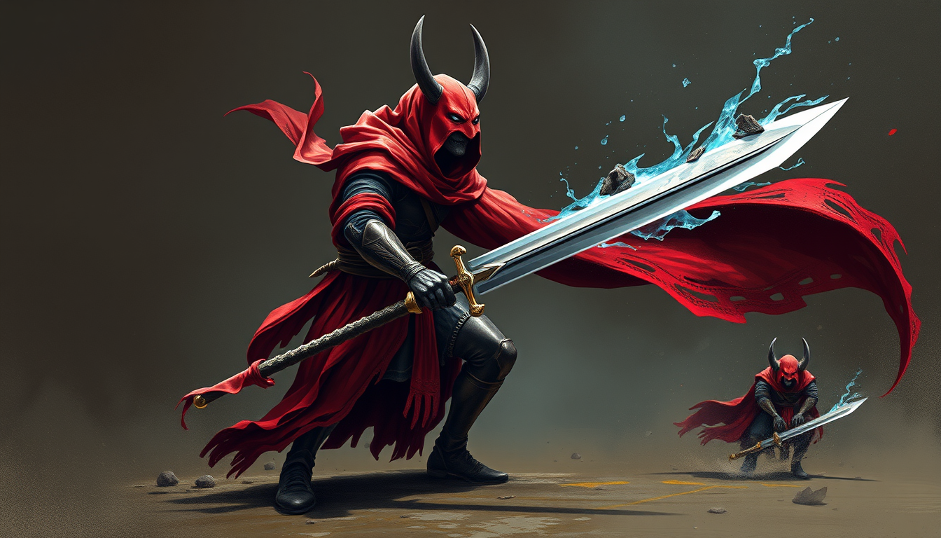 Main art studio: uma raça de raposa estilo jogo que tem espada e roupa