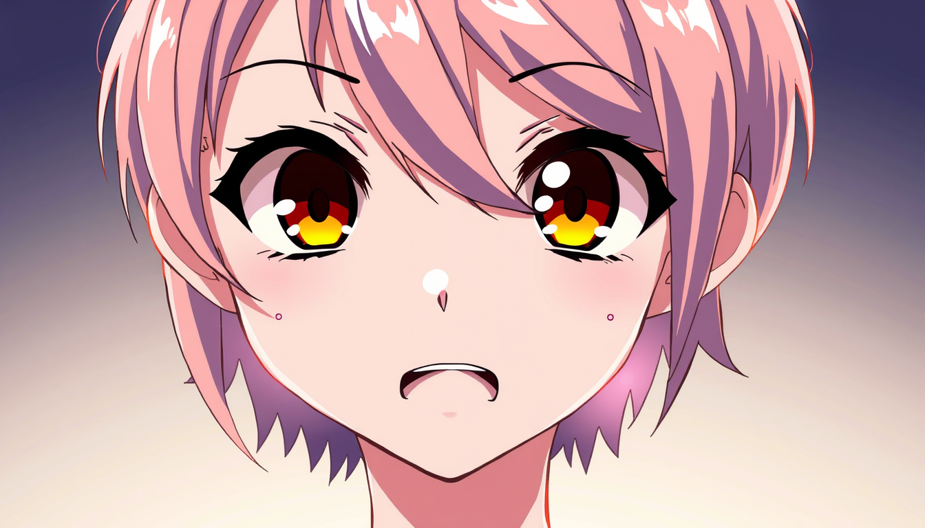 Anime idea: anime style, vibrant colors, expressive eyes, short hair , detailed anime illustration