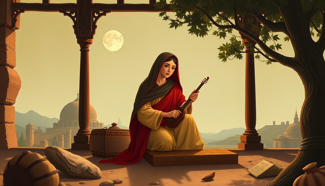 Main art studio: crée une image d'inspiration orientaliste c'est à dire du monde arabo musulman du 19e siecle pour illustrer l'histoire de Yemma Gouraya, un conte d'al