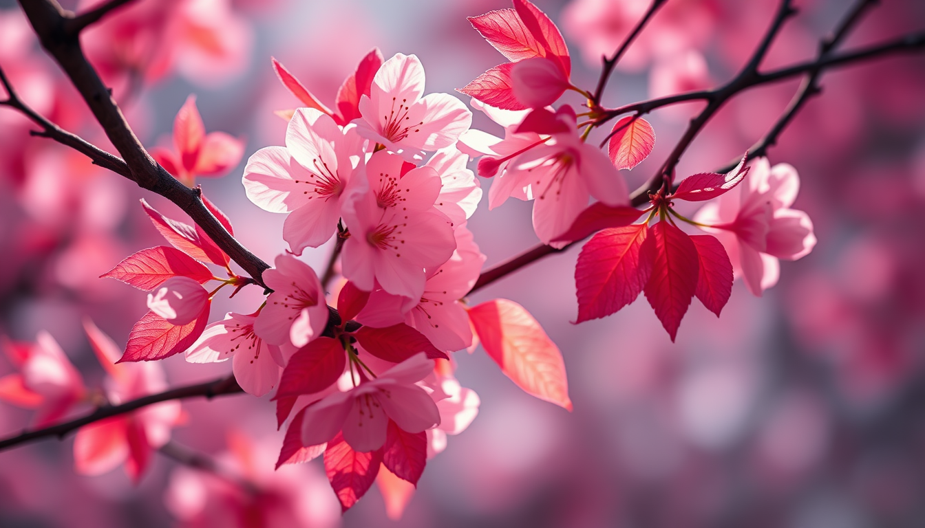 AI Art prompt example created from the prompt: I want a image that will show cherry blossom and the cherry leaves are moving like a GIFs and it's a discord pfp so I want to put the name o