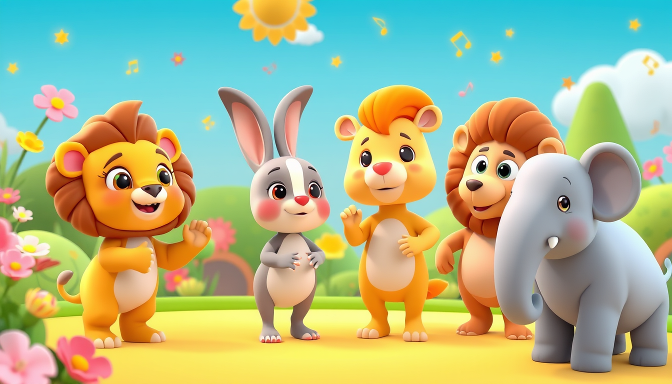 Main art studio: PROMPT POUR CRÉER UNE VIDÉO DE COMPTINE POUR ENFANTS — A RAM SAM SAM Crée une vidéo musicale pour enfants en animation 3D, très colorée, joyeuse, amus
