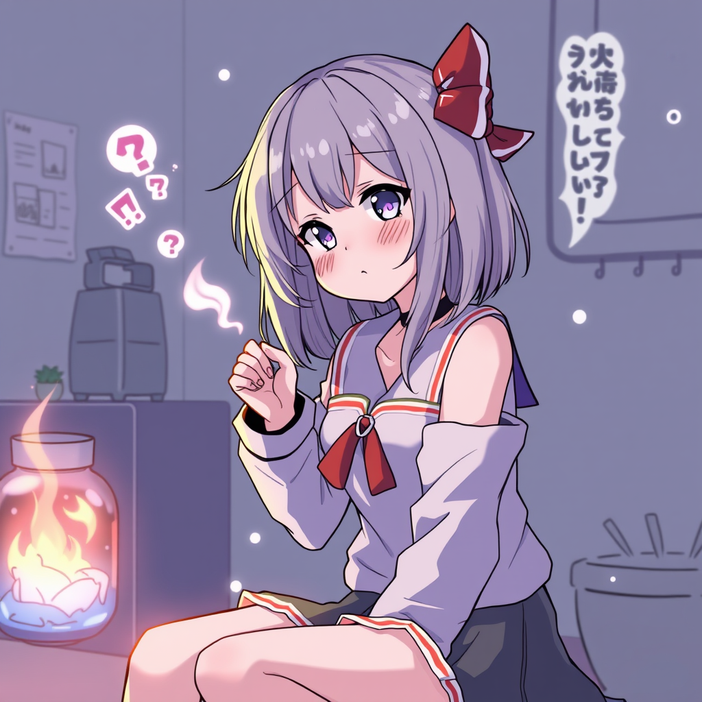 Main art studio: cute anime girl is farting