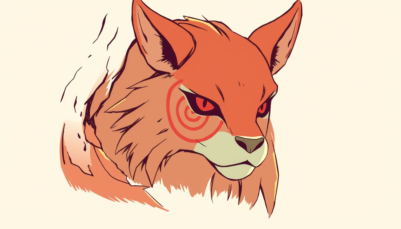 Main art studio: dans le style graphique de zelda echoes of wisdom, dessine un marron dans sa bogue avec une spirales rouge sur la face découverte