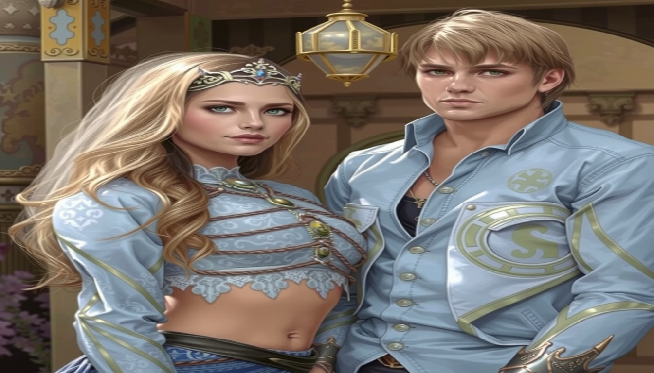 Fantasy Art idea created from the prompt: fantasy art, epic, magical, detailed illustration, Dressed in white fantasy king and queen before the eifel tower , high fantasy world, dram