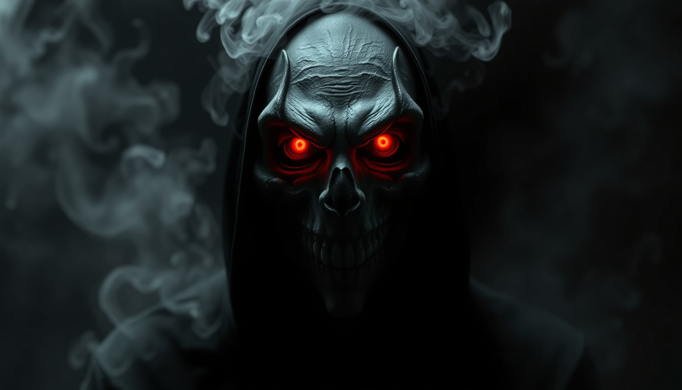 AI Art prompt example created from the prompt: Shadow Jeff the Killer, a dark supernatural version of Jeff the Killer, black shadow aura covering his body, glowing red eyes, distorted cre