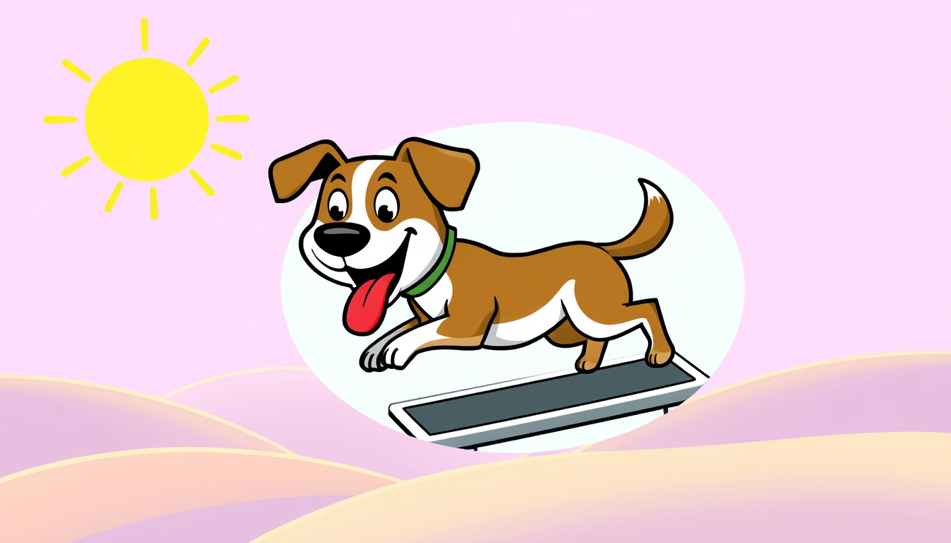 Main art studio: Create vectorized art, with a light purple background field, with a yellow sun and rays in the upper left corner, containing an oval with a cartoon br