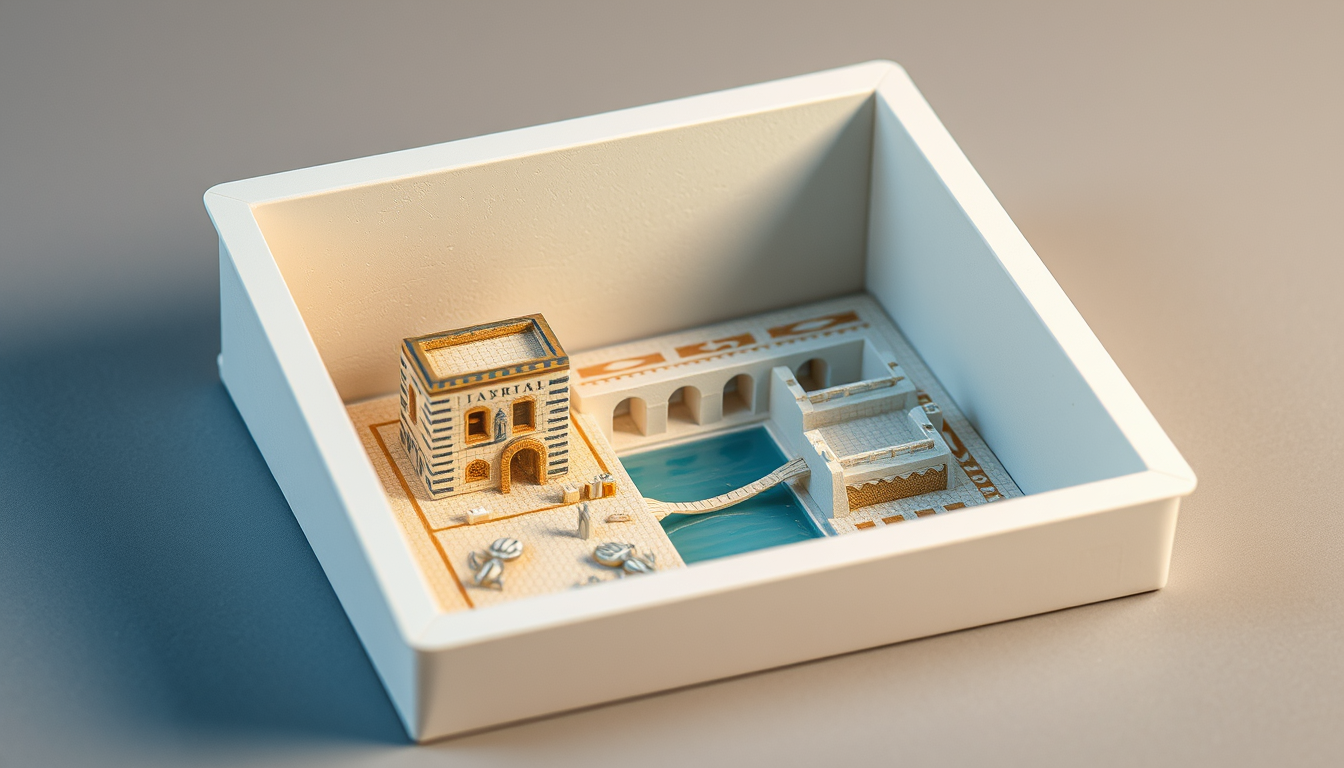 Main art studio: Ich möchte ein Bild erstellen, auf dem man eine Box sieht, aus plastik. In dieser box befindet sich ein selbstgebasteltes model zur Bewässerungs anlag