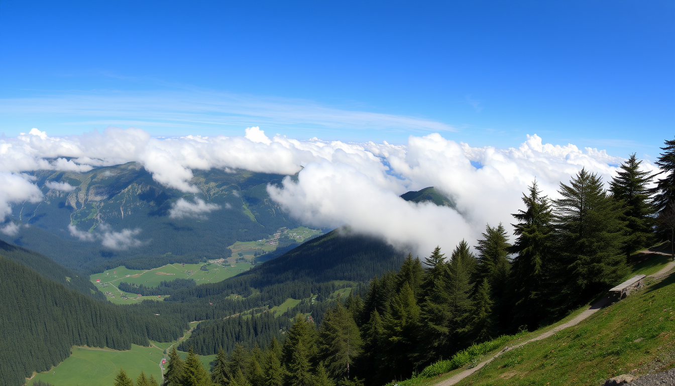 AI Art prompt example created from the prompt: image from the kaisergebirge near kufstein with 60 in clouds written