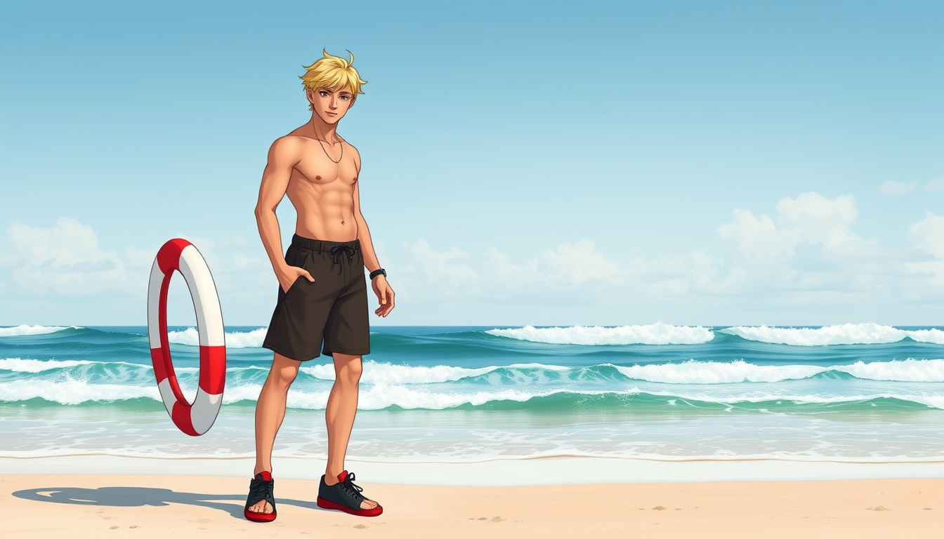 Characters idea: an original character defined by silhouette, role, outfit, palette, and expression, deliberate composition, 18 year old boy, strong and good looking,