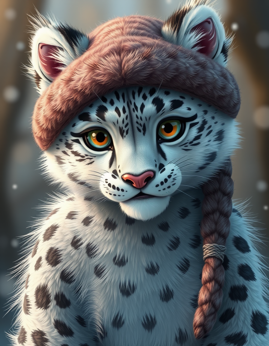 Main art studio: Furry anthropomorphic snow leopard girl